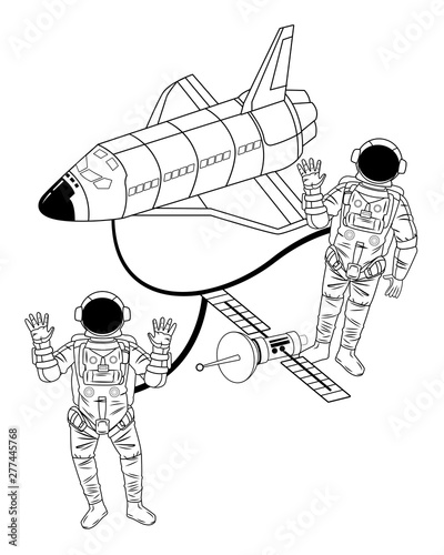 space exploration and planets cartoon