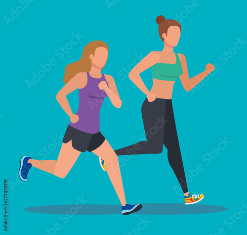 women running activity sport training