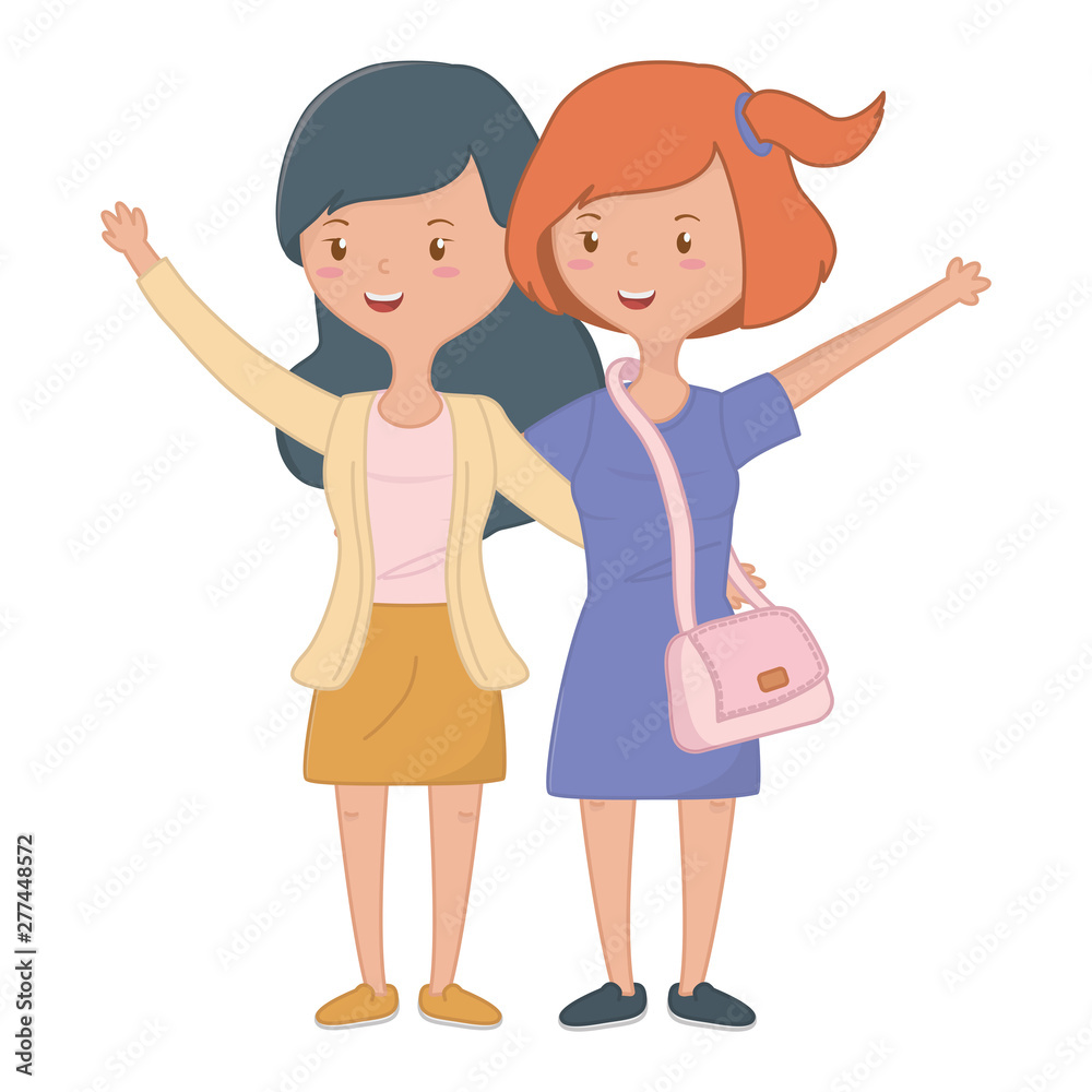 Teenage girls friends design vector illustrator Teenage girls friends design vector illustrator