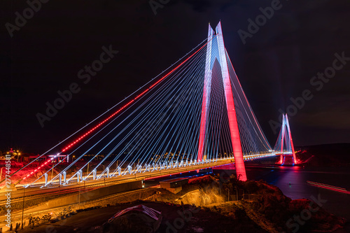 Yavuz Sultan Selim Bridge in Istanbul, Turkey. 3rd Bosphorus Bridge and Northern Marmara Motorway. photo