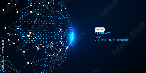 3D abstract concept earth, internet and blockchain concept, the significance of internationalization and globalization