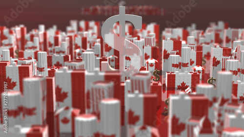 Canvas Print Canada interest rates and population growth on house property prices and housing