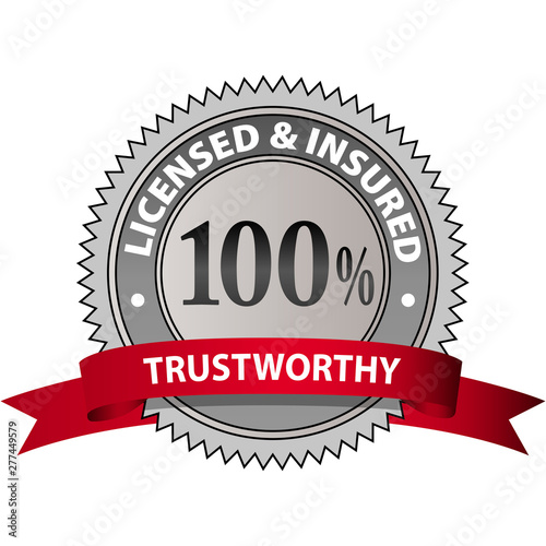 100% Trustworthy Licensed & Insured Emblem
