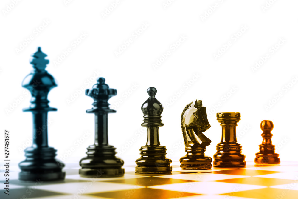 Row of black chess piece