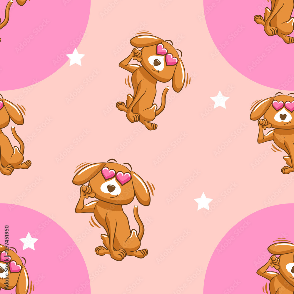Fototapeta premium Dog vector pattern graphic design