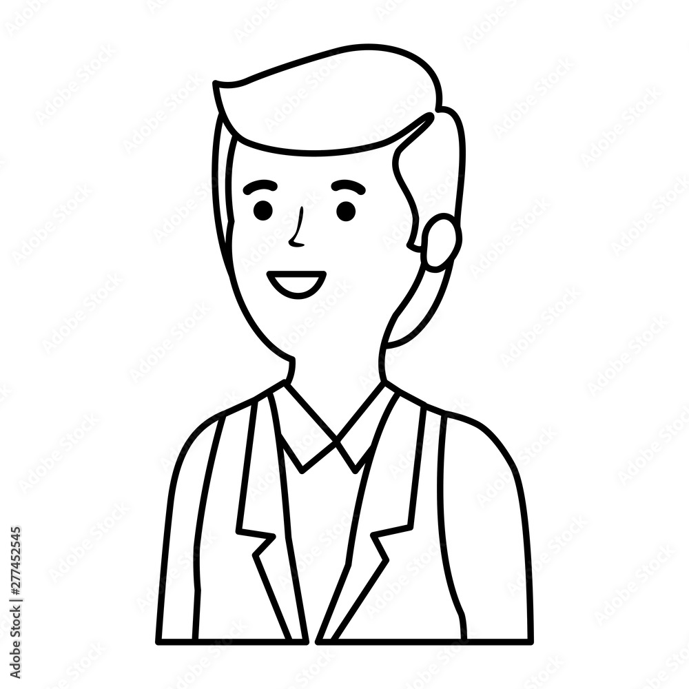 young elegant businessman worker character