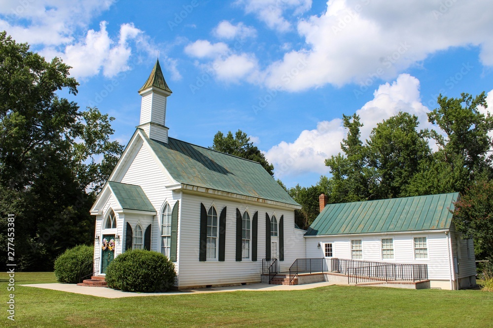 Small Quaint Country Church on a Bright Sunny Day Small Quaint Country Church on a Bright Sunny Day