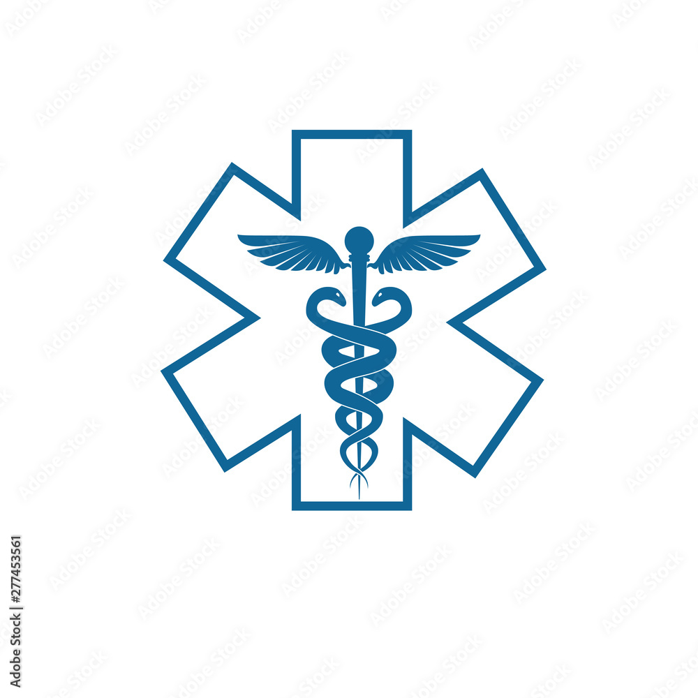 Caduceus medical symbol, graphic vector Caduceus medical symbol, graphic vector