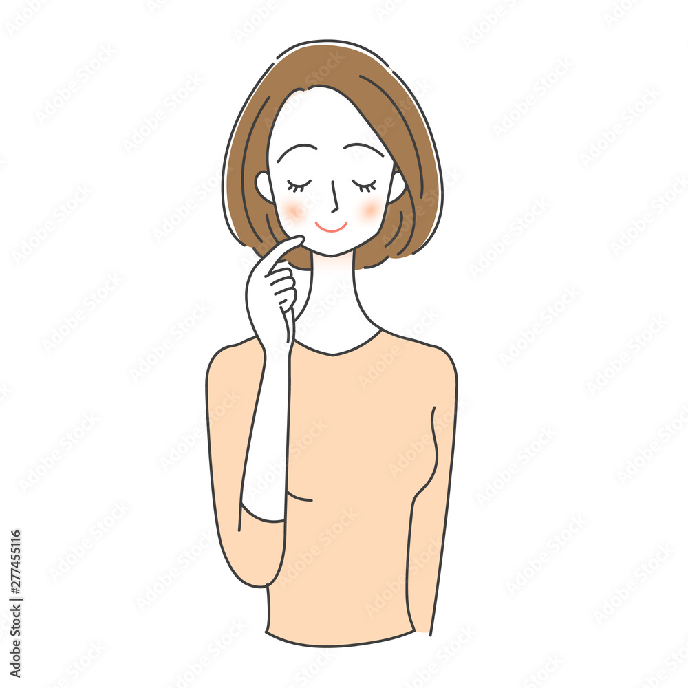 若い女性の表情イラスト