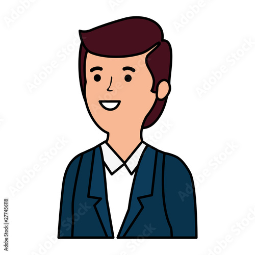 young elegant businessman worker character