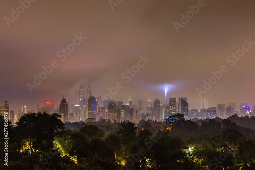 kuala lumpur  malaysia city skyline during sunrise