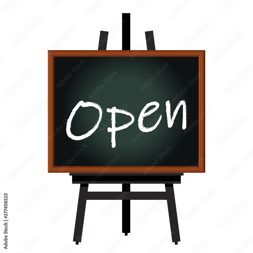 オープン Open と書かれた黒板と黒いイーゼルのイラスト 宣伝 販促バナー用イラスト Stock Vector Adobe Stock オープン Open と書かれた黒板と黒いイーゼルのイラスト 宣伝 販促バナー用イラスト Stock Vector Adobe Stock