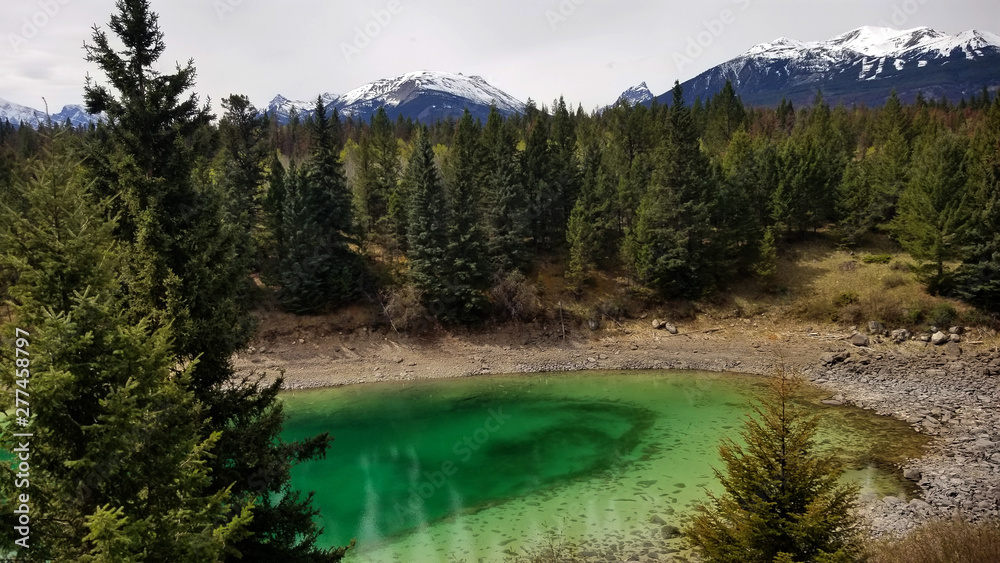 Green Lake with Forest Valley of Five Lakes Jasper, Alberta Green Lake with Forest Valley of Five Lakes Jasper, Alberta