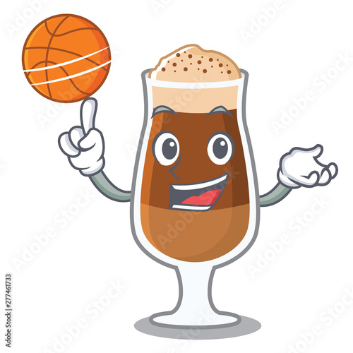 With basketball americano cafe served in character glasses