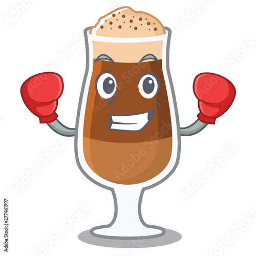 Boxing americano cafe served in character glasses