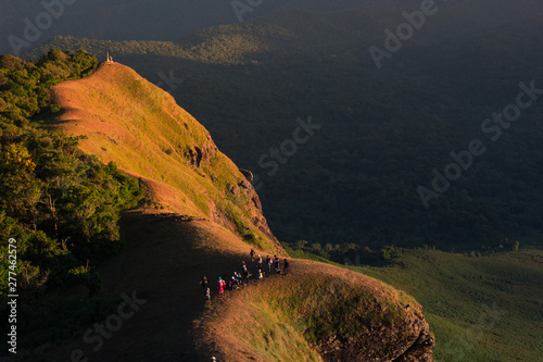 Group of tourists on mountain, Doi Mon Jong, Chiang Mai, Thailand photo