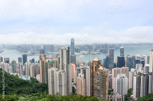Hong Kong skyscrapers skyline cityscape view from Victoria Peak © Seojin