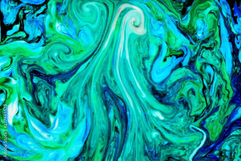 Beautiful abstract painting is a painting technique Ebru .Turkish Ebru style on the water with acrylic paints wring wave.Stylish combination of luxury.Contemporary art marble liquid texture