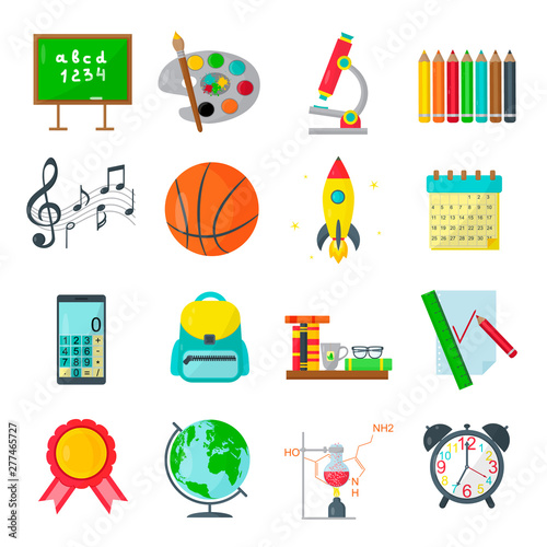 Back to school. Set of Education icons. Vector illustration
