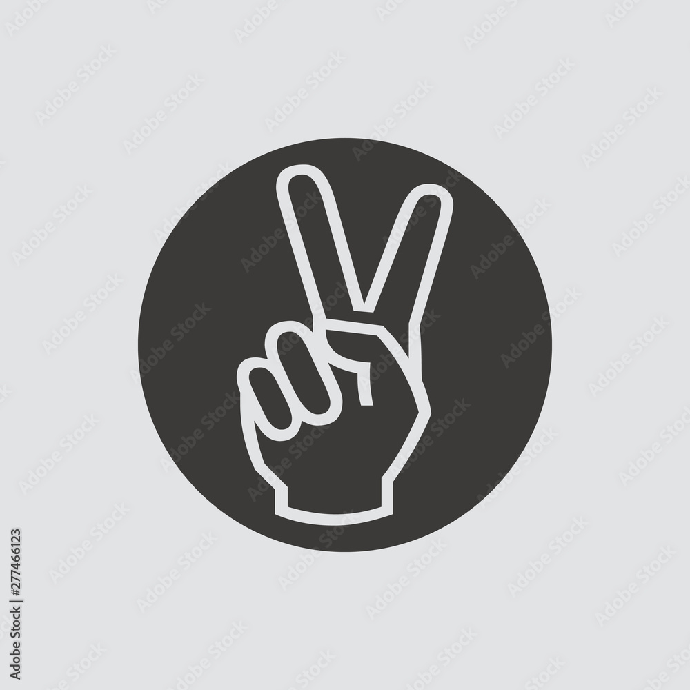 Hand Peace icon isolated of flat style. Vector illustration. Hand Peace icon isolated of flat style. Vector illustration.