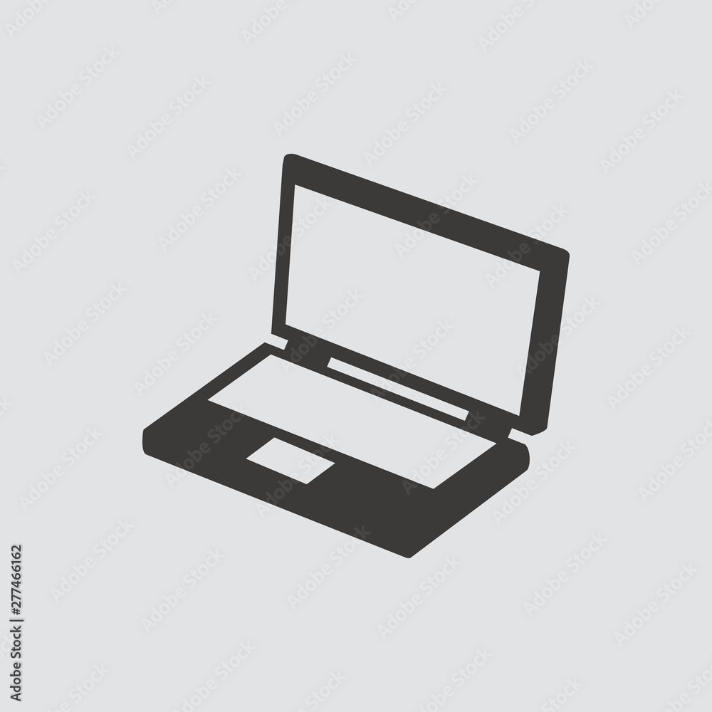 Laptop icon isolated of flat style. Vector illustration. Laptop icon isolated of flat style. Vector illustration.