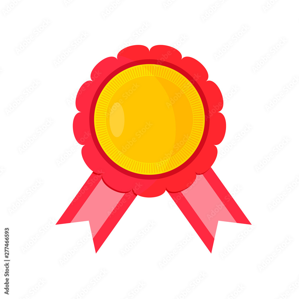 Award with red ribbons on a white background. Vector illustration Award with red ribbons on a white background. Vector illustration