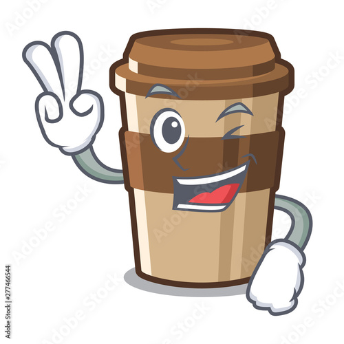 Two finger espresso isolated with in the cartoon