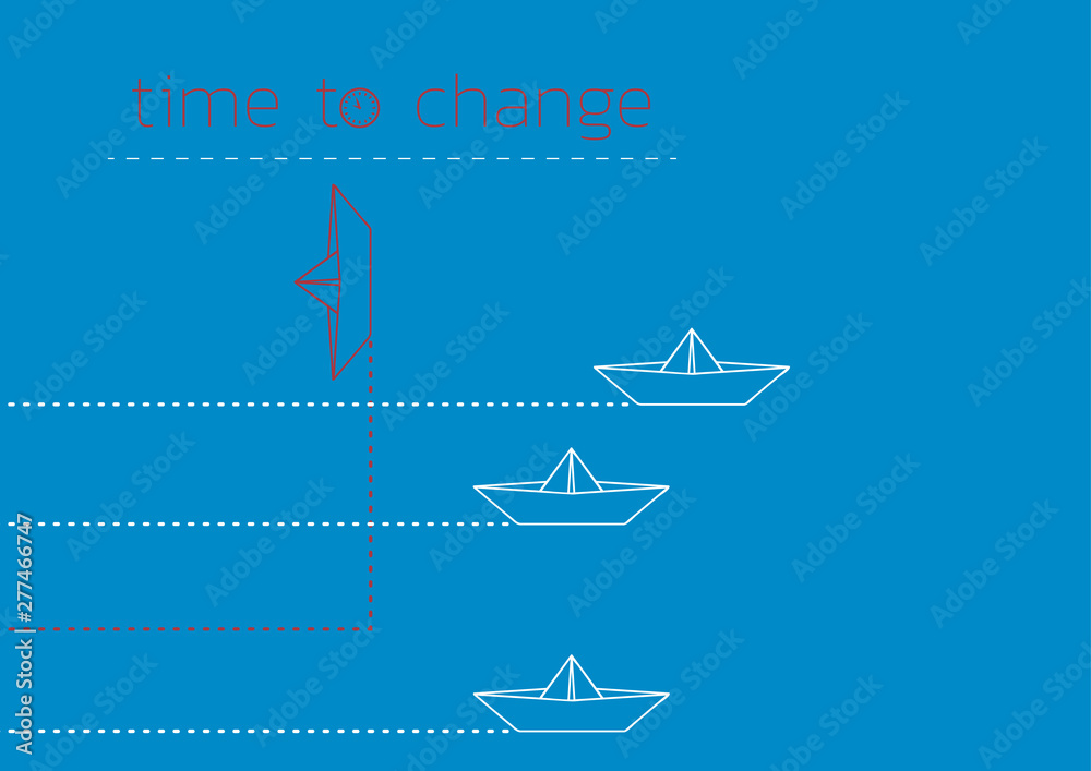 time to change with a folded paper boat time to change with a folded paper boat