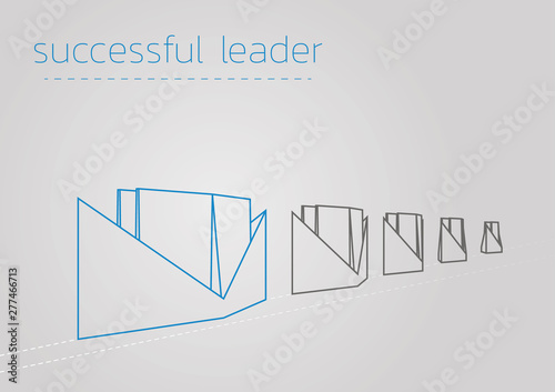 successful leader with a folded paper steamboat