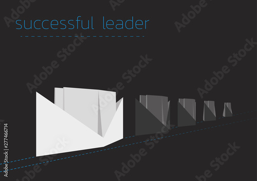 successful leader with a folded paper steamboat