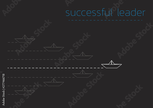 successful leader with a folded paper steamboat