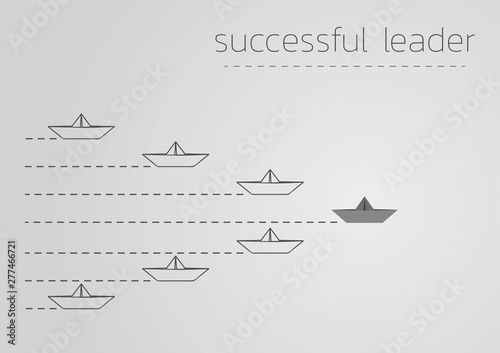 successful leader with a folded paper steamboat