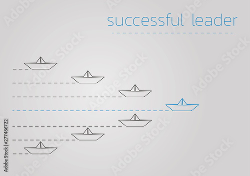 successful leader with a folded paper steamboat