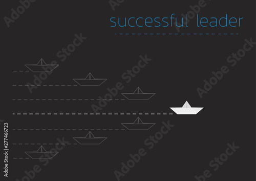 successful leader with a folded paper steamboat
