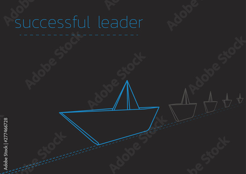 successful leader with a folded paper steamboat