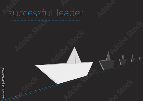 successful leader with a folded paper steamboat