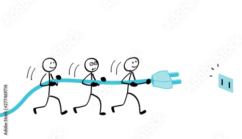People with plugs and Outlet