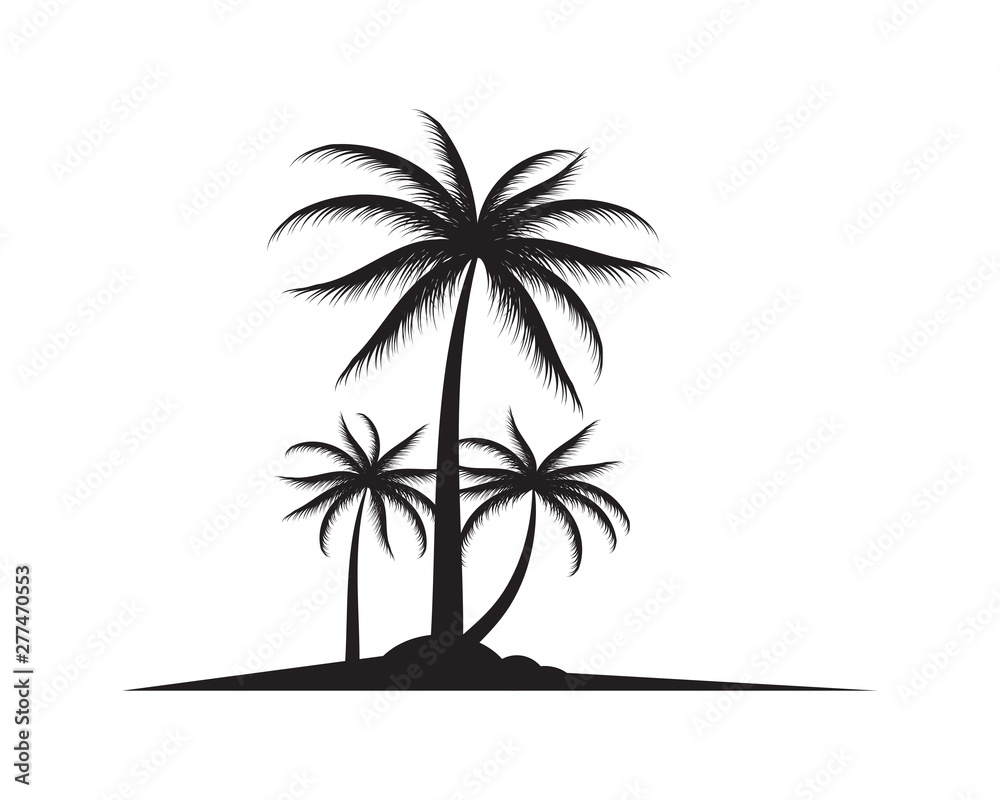 Obraz premium Palm tree summer logo template vector