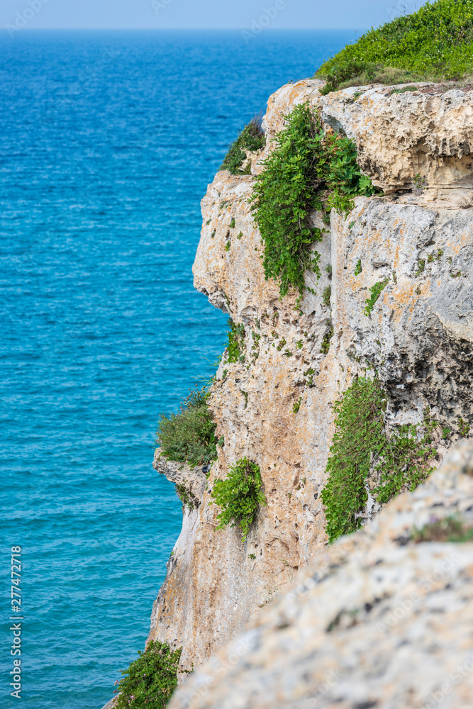 Dreamlike Salento. Bay of Torre dell'Orso and stacks of the two sisters. Puglia, Italy