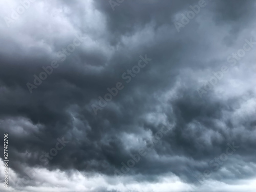 sky background of heavy black clouds