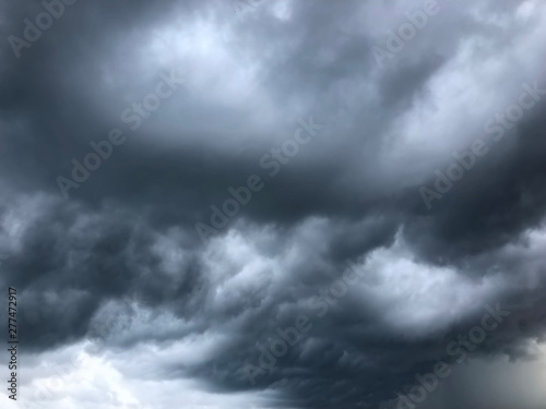 background of dramatic heavy black clouds on the sky