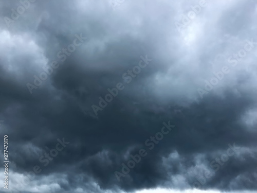 background of dramatic heavy dark clouds on the sky