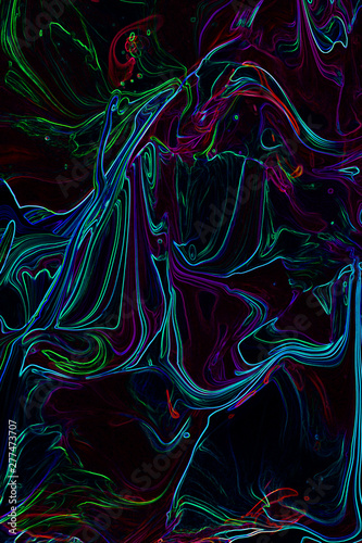  Graphic design abstract curve neon glowing line on  background  Abstract mixed color.