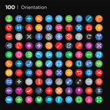 100 round colorful orientation vector icons set such as six, seven, eight, ten, nine, clear, plus, wait