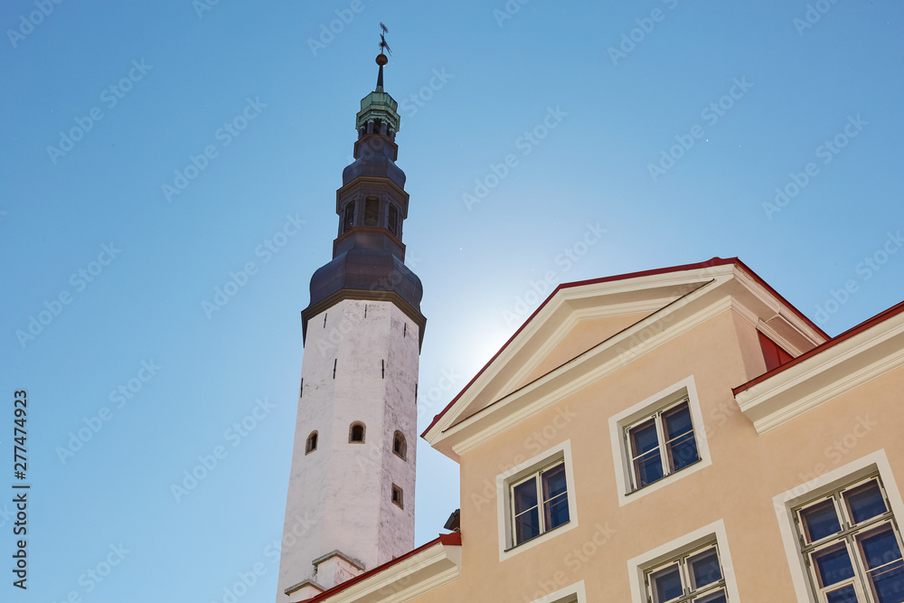 Downtown architecture of old town city of Tallinn in Estonia