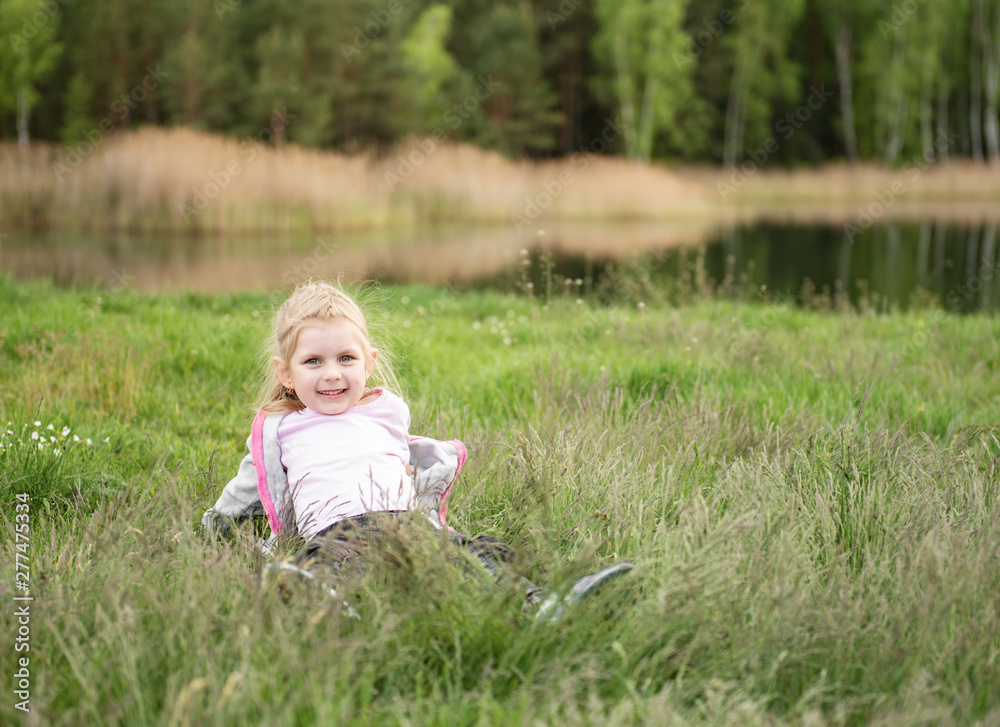Cute little girl in a field Cute little girl in a field