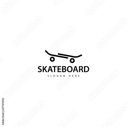 Skateboard Logo Design Icon Vector