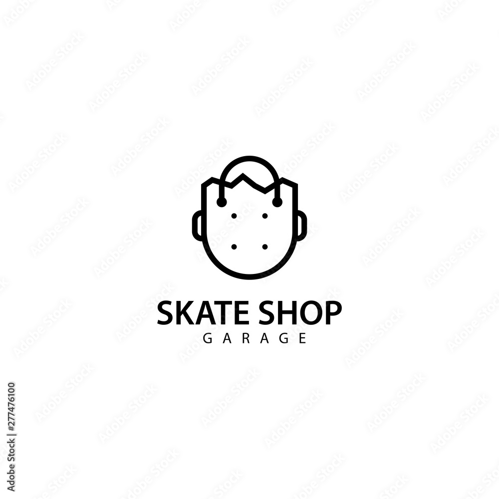 Skateboard Store Logo Design Icon