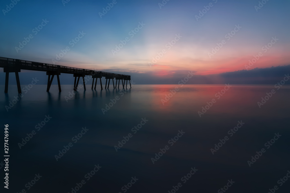 Colorful Sunrise at the Pier, Florida, USA