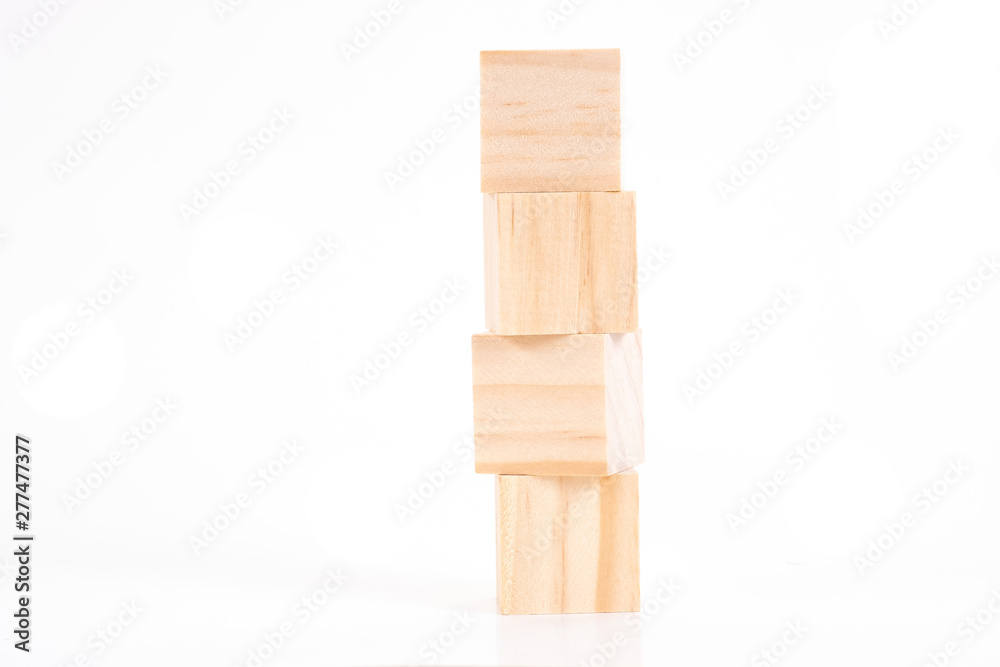 Blocks of wood isolated on white background. Strategy as a business plan for team work. Blocks of wood isolated on white background. Strategy as a business plan for team work.